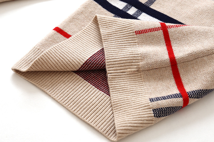 Herfst kinderkleding jongens geruite jacquard trui kinderen afneembare kraag nep tweedelige kerngesponnen garen trui trui_voghion.com