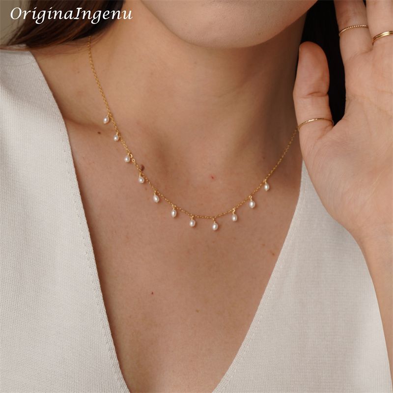 Fashion 14K Filled Natural Necklace Gold Choker Handmade Pendants Collier Femme Kolye Collares Boho Pearl Jewelry for Women_voghion.com