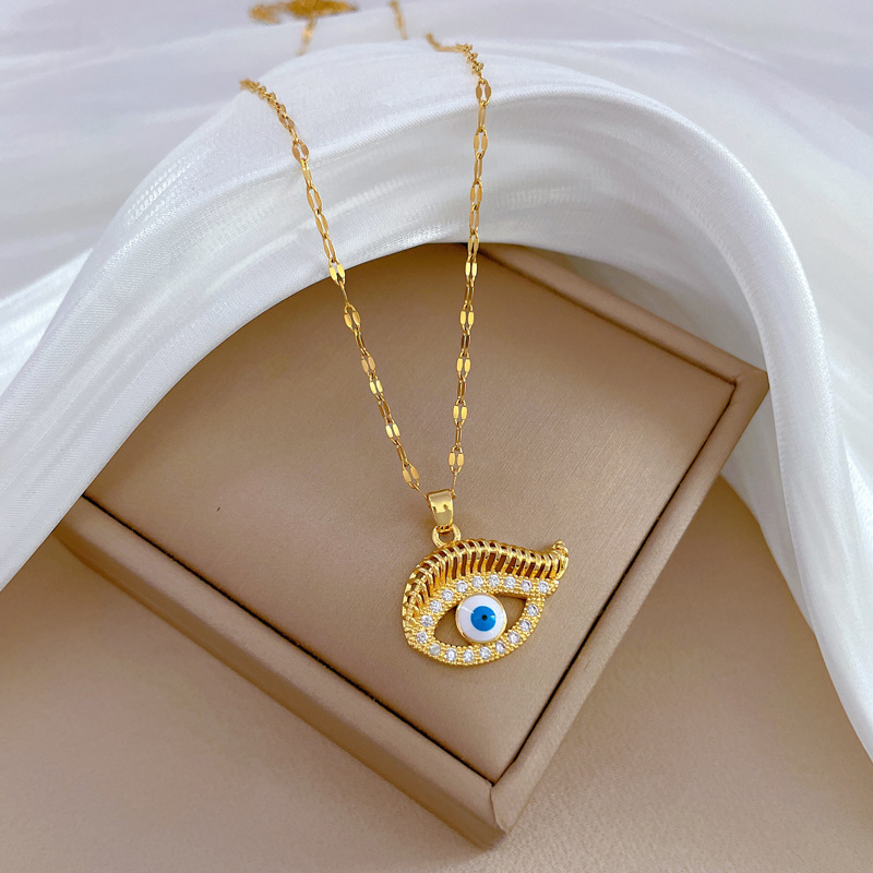 Trendy Boho Boze Oog Roestvrijstalen Kettingen Voor Vrouwen Mode Turkije Blauwe Ogen Hanger Charme Feest Sieraden Cadeau_voghion.com