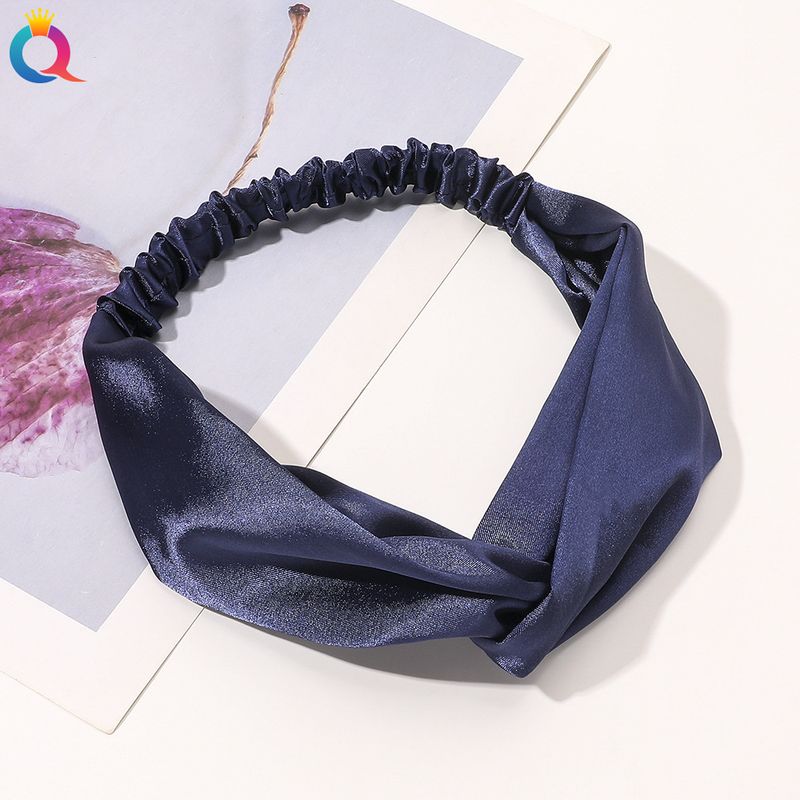 Satin Hairband - Crisscross Headband For Women, Elegant Boho Hair Accessory (Solid Color, Adjustable, 2.5cm Width)_voghion.com