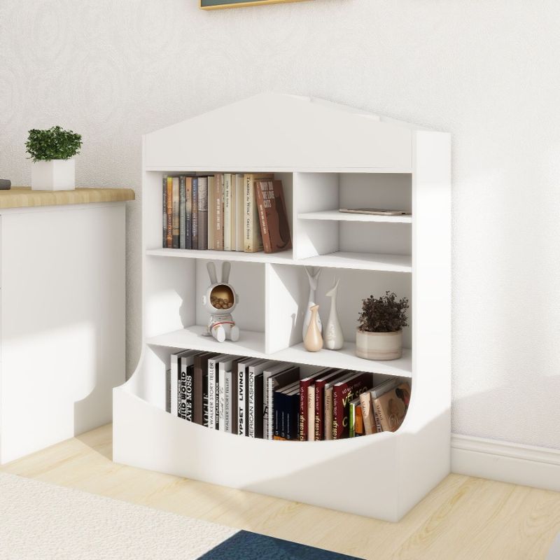 W Rack 7 X Display Storage 31.50 MultiFunctional X39.37 14.37 Organizer White H Bookcase Shelf D_voghion.com