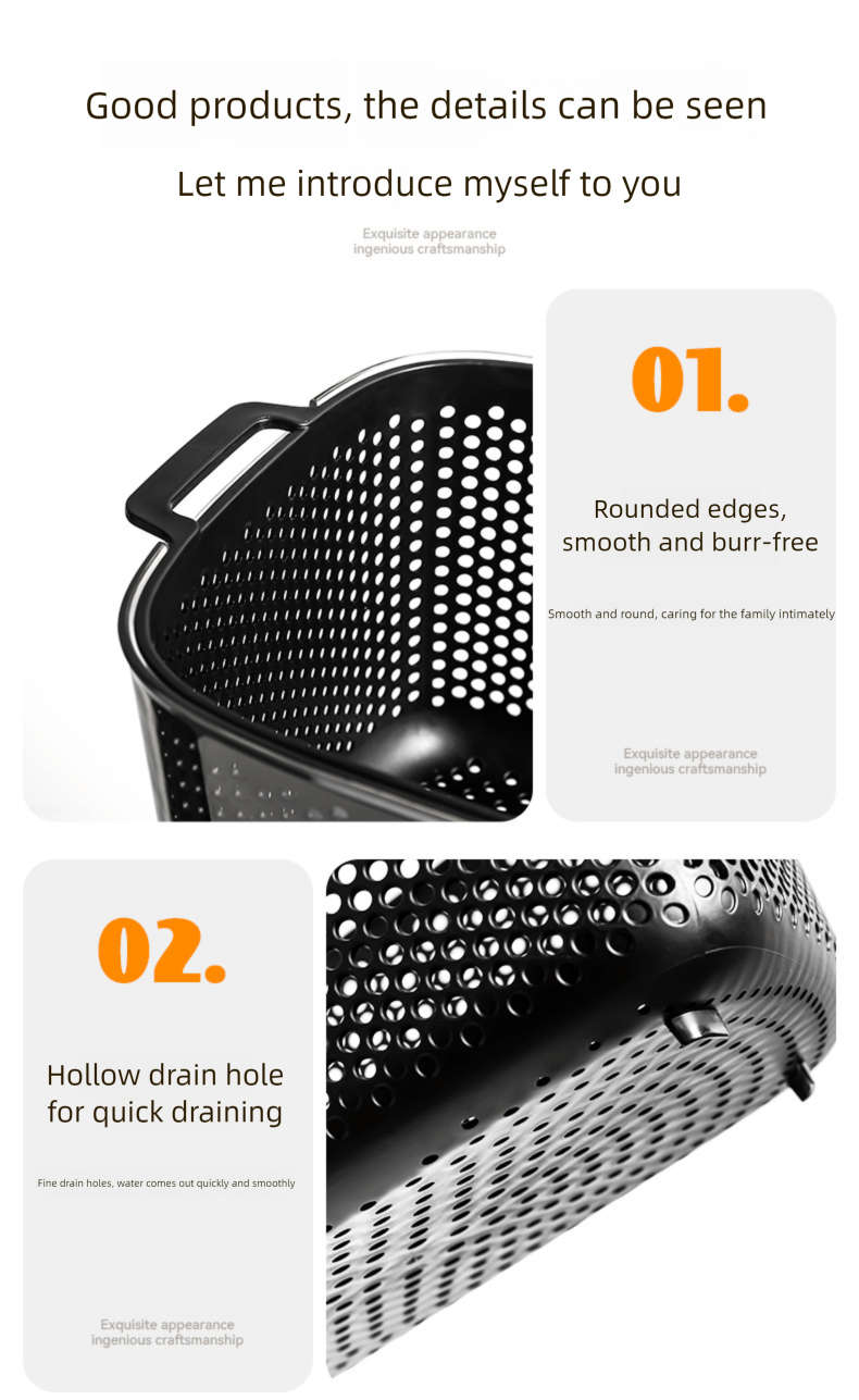 Kitchen Plastic Double Layer Rice Washing Basin Draining Household Living Room Coffee Table Internet Celebrity High-End_voghion.com