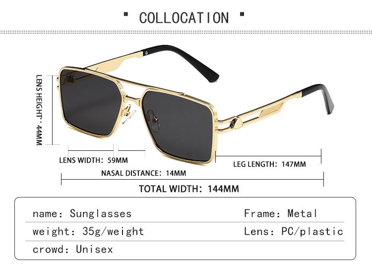 Occhiali da sole da guida retrò con montatura quadrata per uomo - Protezione UV polarizzata di alta qualità, stile aviatore classico_voghion.com