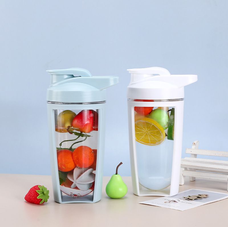 500 ml nešiojamas dvigubo sluoksnio plastikinis kokteilio puodelis su mastelio pieno kokteilio baltymų milteliais, fitneso sporto dovanų vandens puodelis_voghion.com