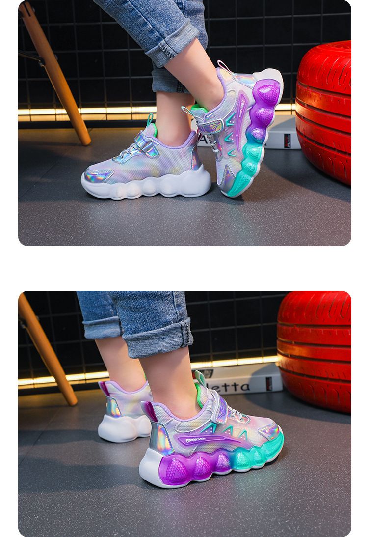 Kindersport 2024 Frühjahr/Sommer Neue atmungsaktive Mesh-Mädchenschuhe, leichte Laufschuhe mit weicher Sohle für Senioren_voghion.com
