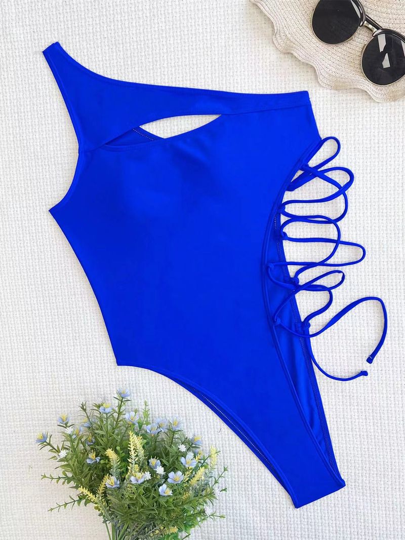sexy solid color jumpsuit basic bikini women's swimsuit_voghion.com