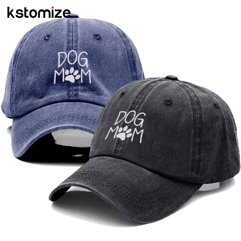 Vintage lavado algodão cão mãe bordado beisebol para homens mulheres pai chapéu bonés de golfe snapback boné dropshipping_voghion.com