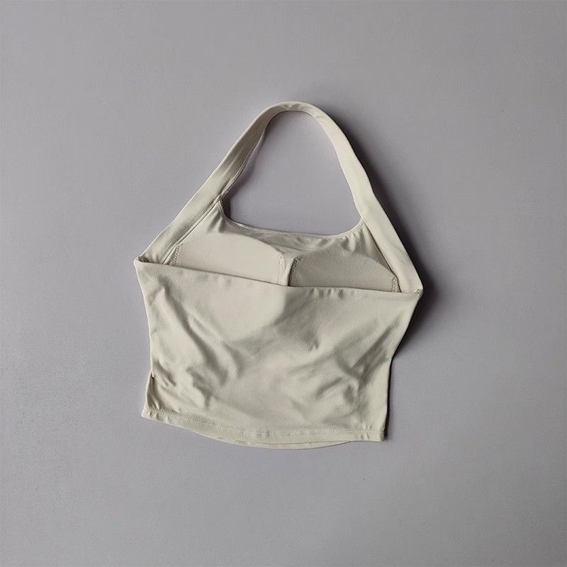 All-in-One Sports Shockproof Gathered Outer Breathable Running Bra Beautiful Back Halter Yoga Vest For Women_voghion.com