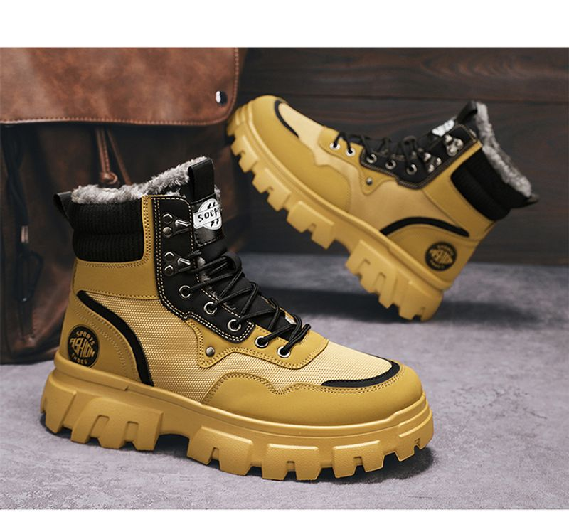 Herfst- en winternieuwe hoge katoenen herenschoenen met suède platform Martin Mid-tube mode-laarzen_voghion.com