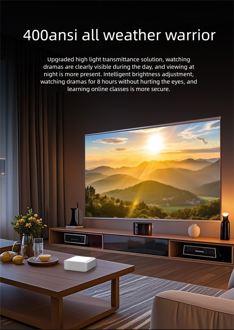 Portable Theater 1080p Android Smart HD 4K Wireless Projector For Home Use_voghion.com