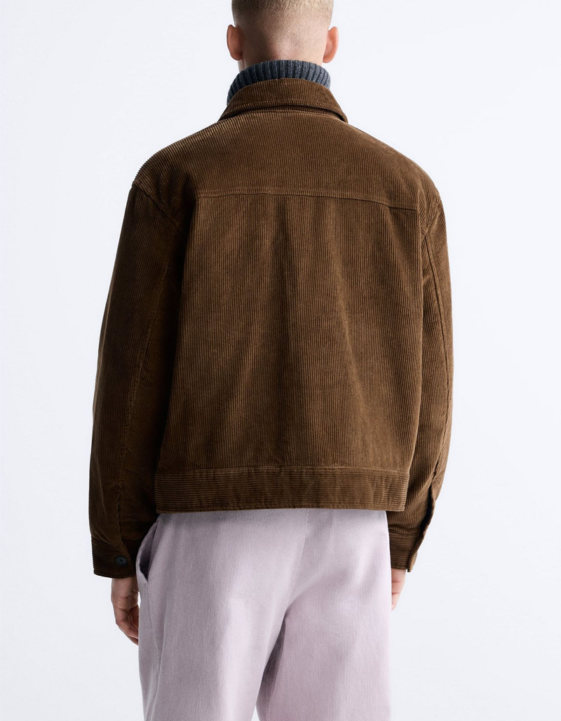Abbigliamento uomo Giacca tascabile in velluto a coste da uomo alla moda_voghion.com