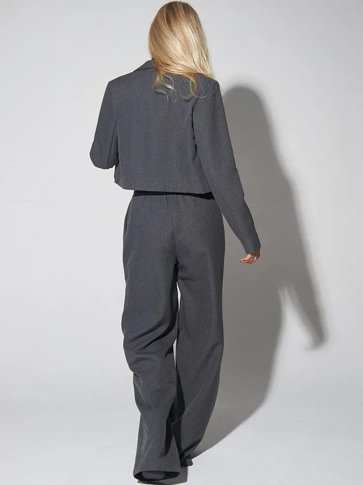 Dameskleding Herfst Nieuwe Mode Casual Kort Klein Pak Slim Fit Broek Damespak_voghion.com