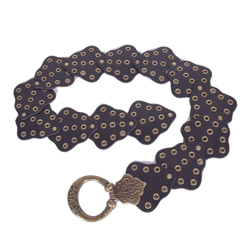 Neuer eleganter Punk-Kupferschnalle-dekorativer Mode-Niet-Ösengürtel für Damen_voghion.com