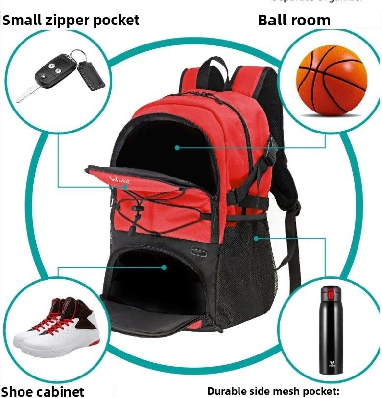 Wolt Football Unisex Children's Sports Backpack Training Bag Can Hold Size 7 Basketball_voghion.com