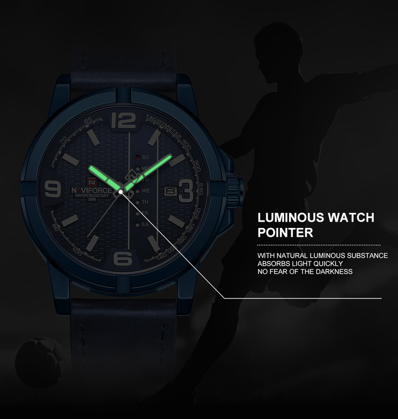 NAVIFORCE/Lingxiang 9177 Waterproof Quartz PU with Calendar Men's Business Watch_voghion.com