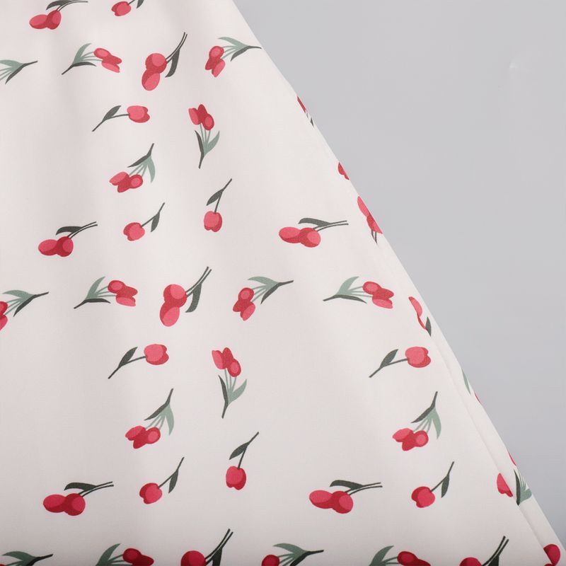 Gonna midi a sirena con stampa di ciliegie, elegante, a vita alta, floreale tinta unita, primavera 2025, abbigliamento resistente e comodo, sinonimi_voghion.com