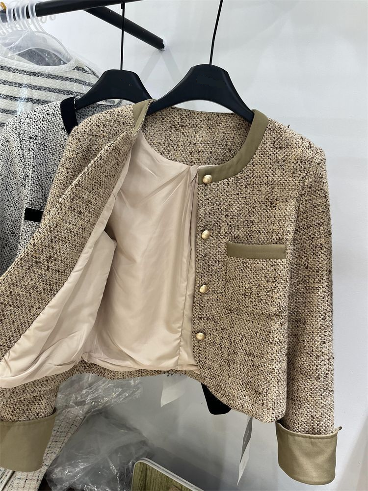 Abbigliamento donna giacca corta da donna autunno e inverno dolce sottile tessuto top_voghion.com
