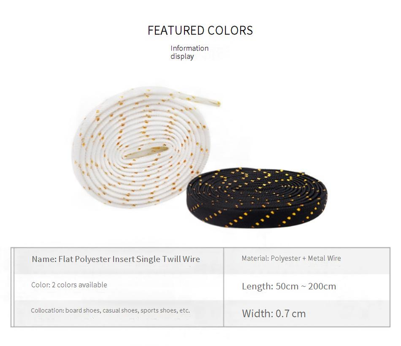 Single Twill Wire Polyester Flat LACES Small White Shoes Casual Board Shoe Rope_voghion.com