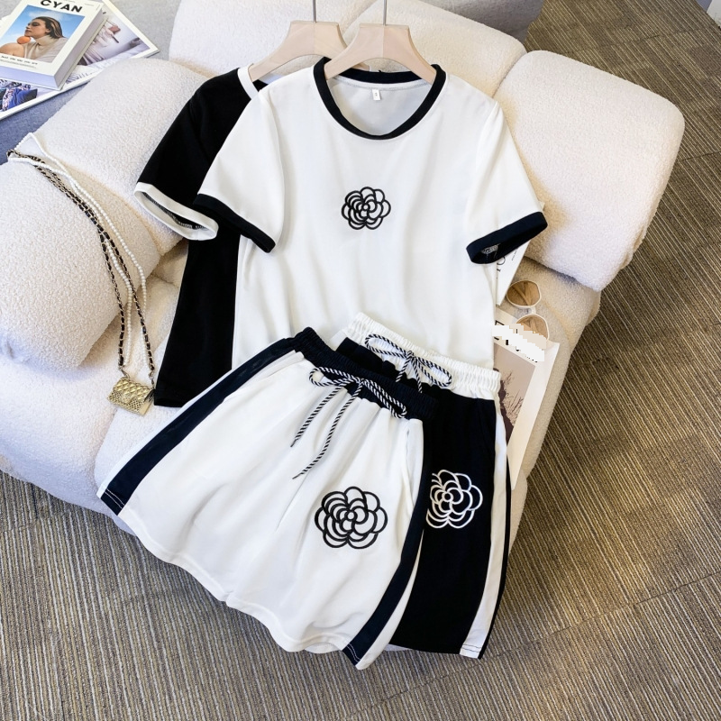 Hochwertiger Freizeit-Sportanzug für Damen, dünner Stil, modisch und modisch, altersreduzierende Hose mit weitem Bein, modisches zweiteiliges Set_voghion.com