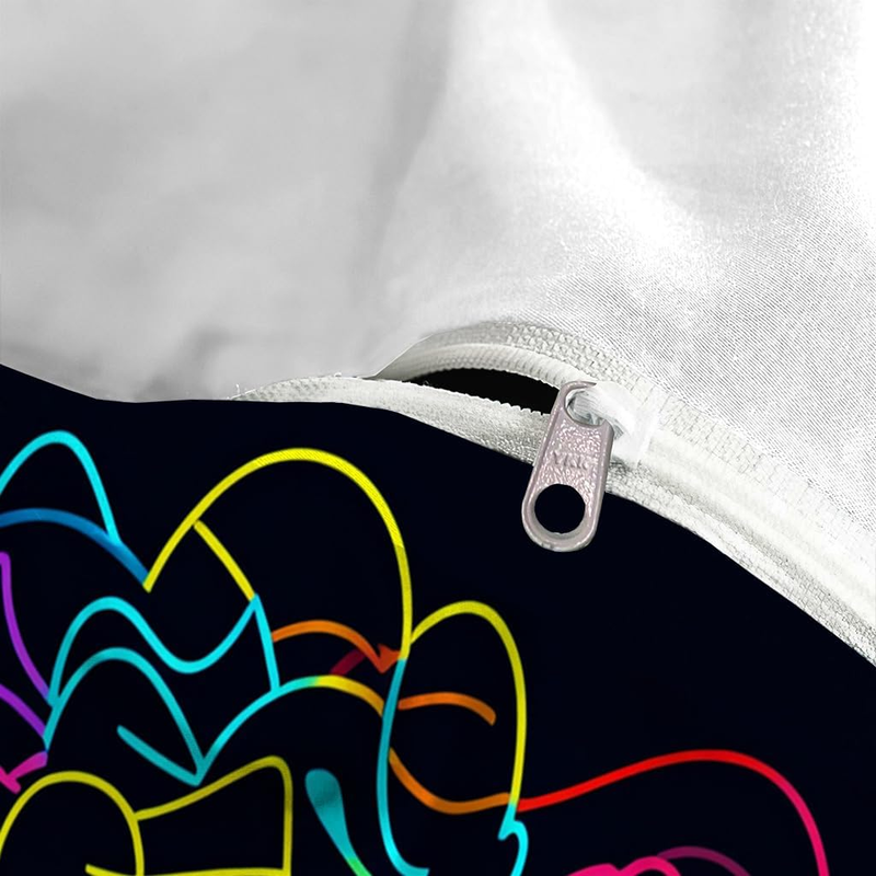 Set di biancheria da letto con stampa graffiti hip-hop, copripiumino singolo, set di biancheria da letto morbida con 2 federe per bambini, ragazzi, ragazze, adolescenti, uomini_voghion.com