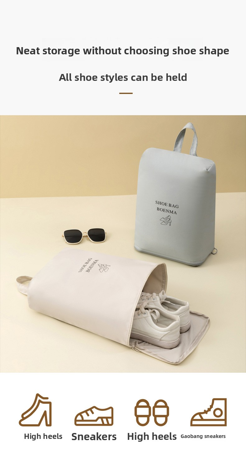 Travel Shoe Storage Bag - Large Capacity Dustproof & Water-Resistant Shoe Organizer With Handle (Anti-Mildew Portable For Suitcase Foldable Design)_voghion.com