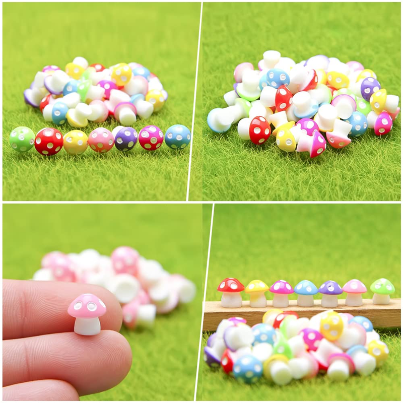 YOUEN 100 piezas Mini Hongos de Resina Pequeños Hongos de Resina de Colores Figuras de Hadas Hongo de Jardín para el Hogar DIY Interior Exterior Jardín Paisaje Artesanía_voghion.com