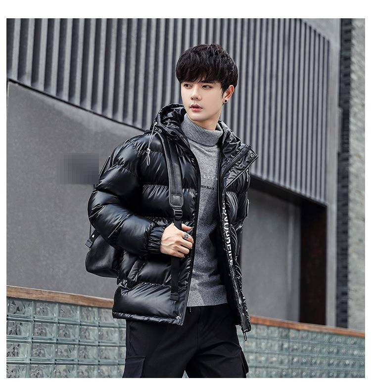 Herren Pufferjacke Wintermantel Mode Kapuze Reißverschluss Oberbekleidung Lässig Lockere Passform Dick Warm Polyester Leicht Streetwear_voghion.com