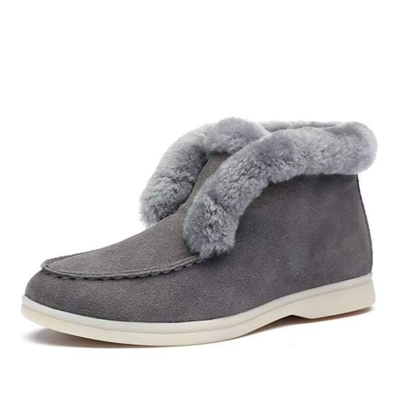 Women's Shoes Comfortable Winter Snow Boots For Men And Women - Soft Fleece Lined, Slip-On Round Toe Casual Shoes With Non-Slip PVC Sole_voghion.com