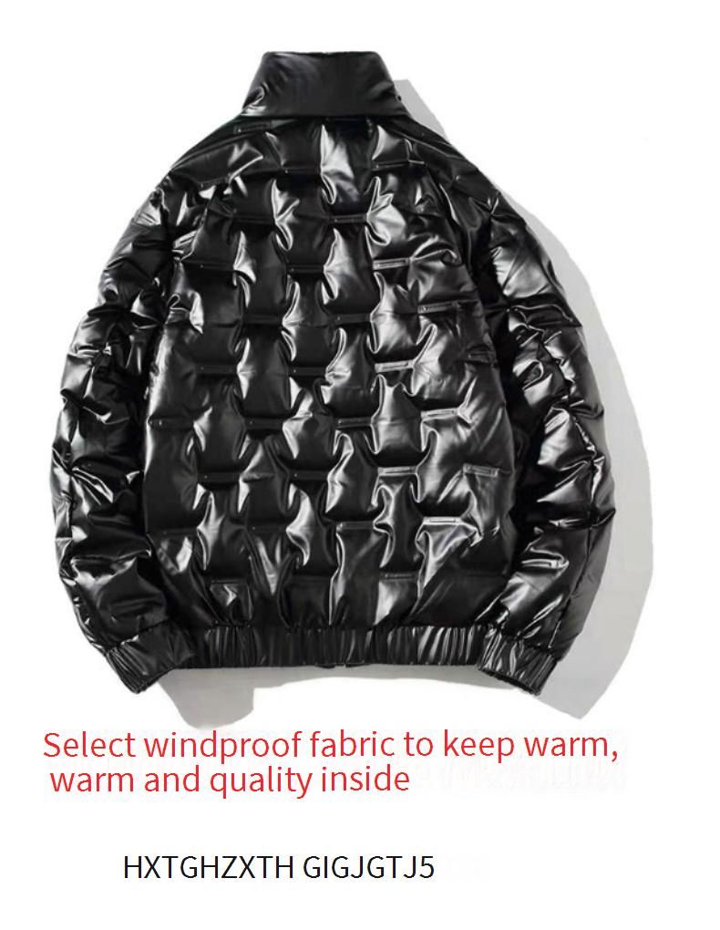 Men's Slim Fit Down Jacket - Lightweight Duck Feather Filled Coat With Stand Collar, Water-Resistant Polyester Shell For Urban Winter_voghion.com
