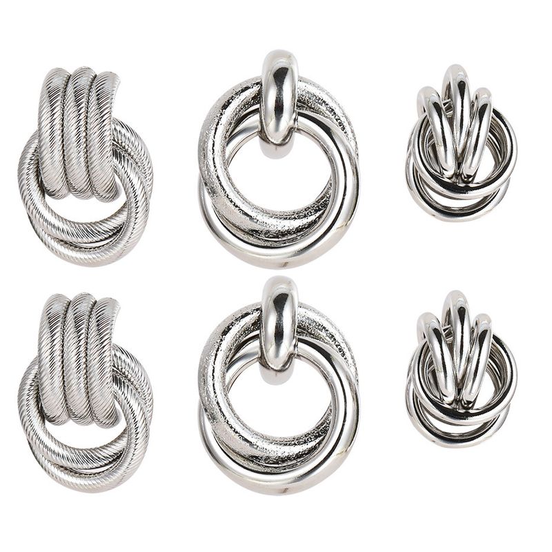 Orecchini intrecciati geometrici esagerati con personalità dallo stile hot-selling, multistrato, di alta qualità, 3 pezzi_voghion.com