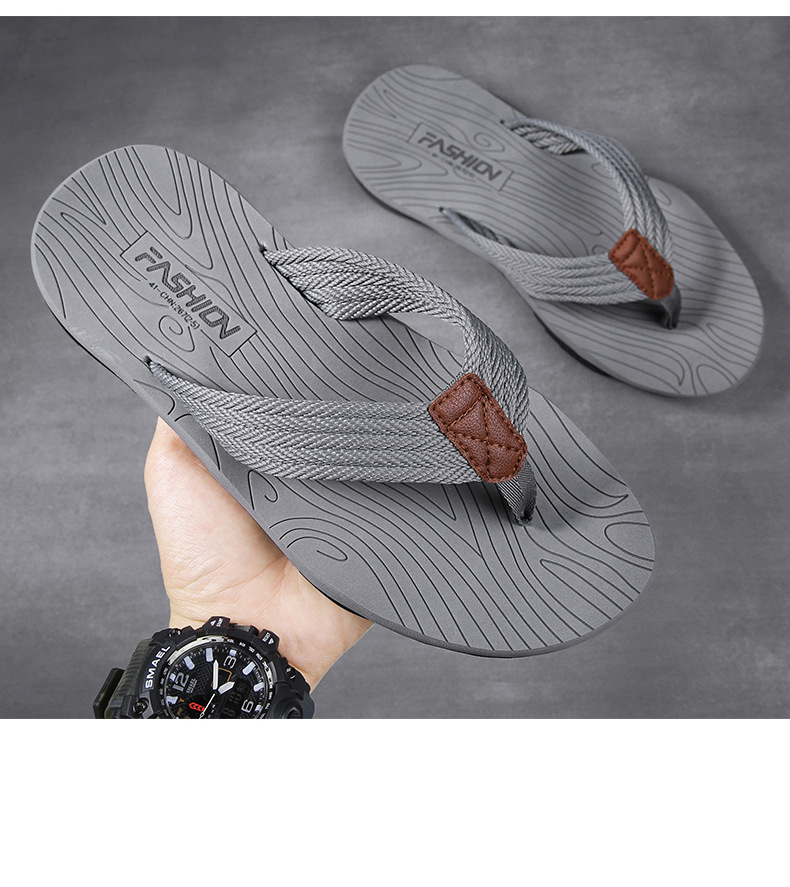 Men's flops summer, new casual flip flops, men's for external wear, anti slip beach sandals_voghion.com
