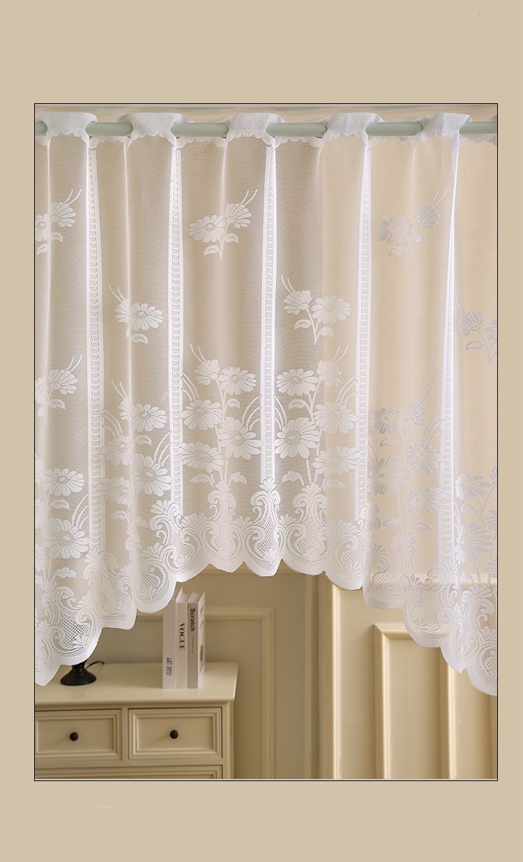 Koronkowa, pomyślna, kwiatowa, stokrotka, gaza, zasłona, okno wykuszowe, balkon, gabinet, drzwi, zasłona, sypialnia, zasłona, kawa_voghion.com