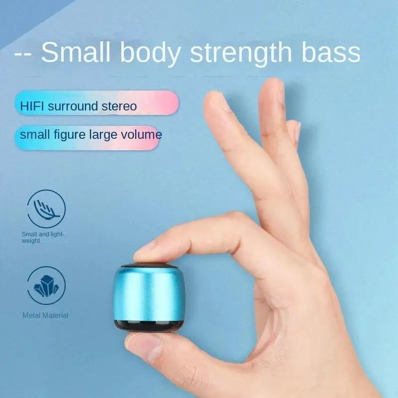 Mini Bluetooth-højttaler Husholdningsudendørs 3D HIFI Stereo Trådløs høj subwoofer Lille bærbar aluminiumslegering Dobbelt_voghion.com