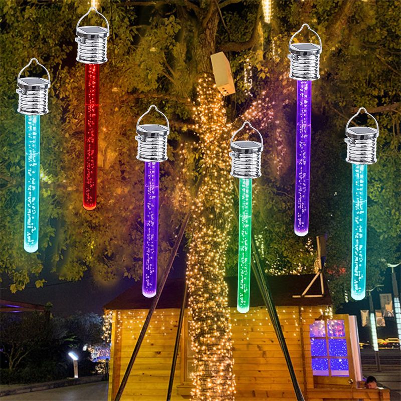 Solar Hang Pendant Lights Solar Colorful LED Light Outdoor Garden Acrylic Stick Solar Lamp Chandelier Christmas Party Tree Decor_voghion.com