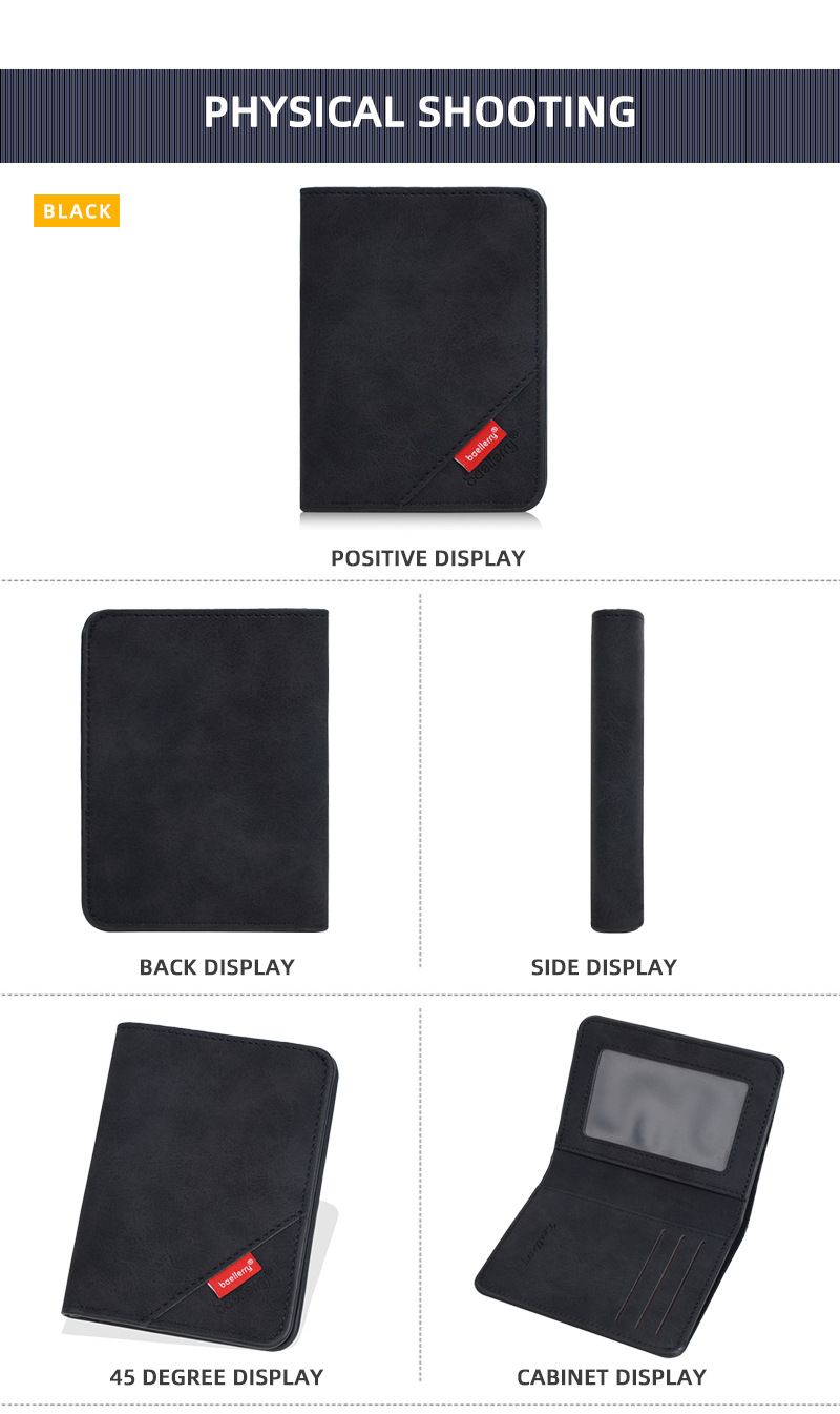 New Men's Short Wallet With A Premium Feel, Student-friendly, Frosted, Bifold Leather Wallet, Simple Design With Multiple Card Slots, Card Holder, Car_voghion.com