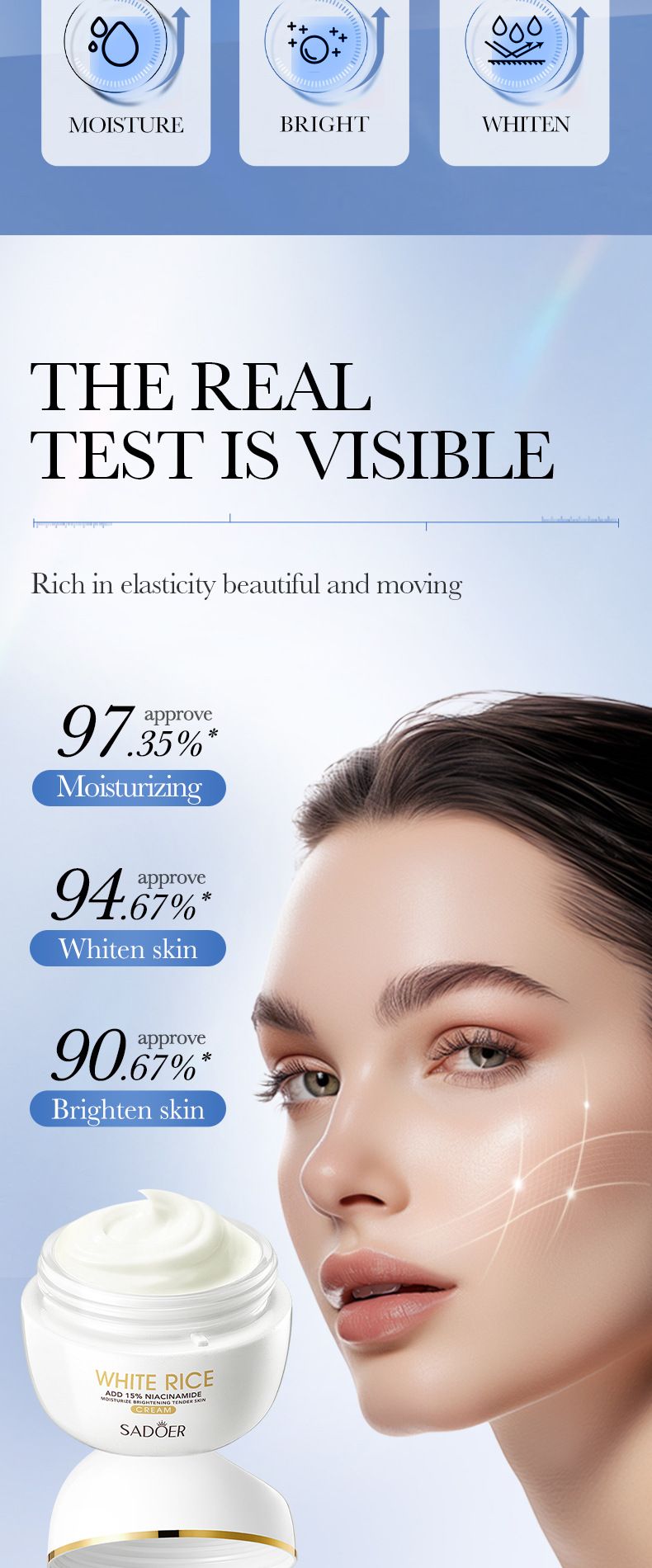 SADOER Aufhellendes Hautpflegeset mit weißem Reis und Niacinamid | Strahlende und hydratisierte Haut in 6 Schritten_voghion.com