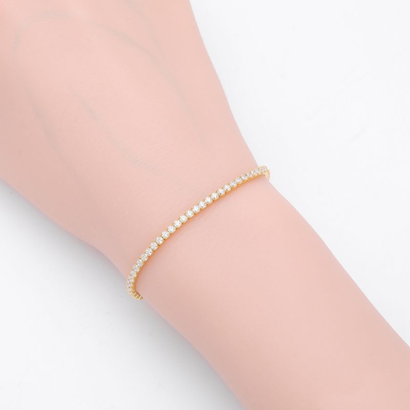 Women's Jewelry Adjustable S925 Sterling Silver Zircon Bracelet With Micro-Pavé Design, Elegant & Simple Fashion Chain For Daily Wear Fashion Bracelet_voghion.com