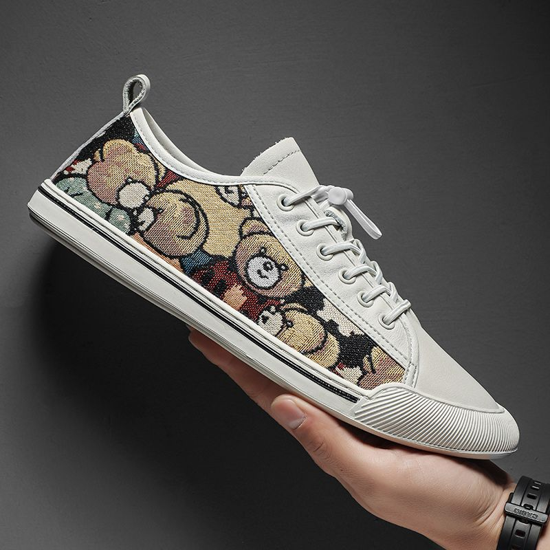 Nova tendência versátil baixo top board estudante sola macia couro genuíno preto sapatos casuais_voghion.com