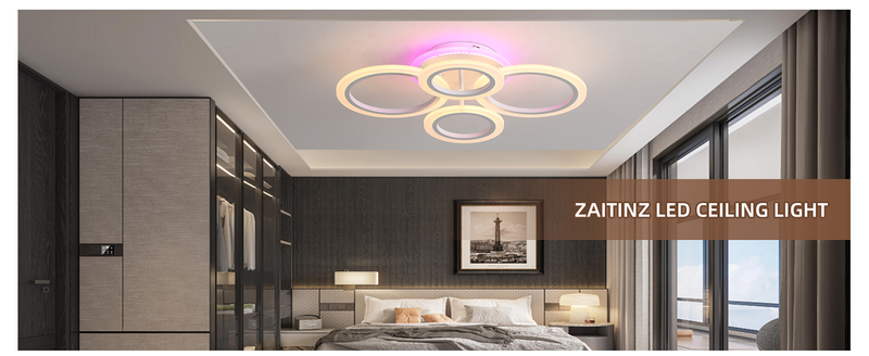 Moderna plafoniera a filo, lampada da cucina dimmerabile a 4 anelli per soggiorno, camera da letto, lavanderia, moderna plafoniera 3000-6000K, bianca_voghion.com