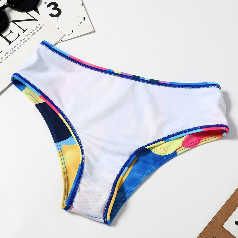 Traje de baño para mujer Top up, malla, conjunto de bikini triangular de tres piezas para mujer, nuevo traje de baño dividido sexy estampado_voghion.com