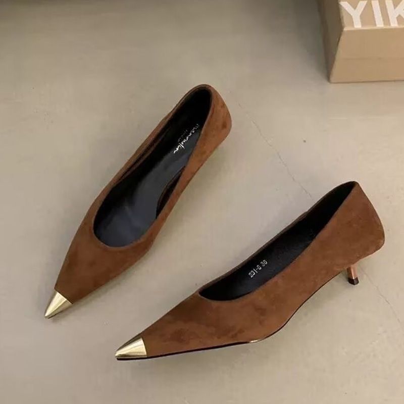 Scarpe da donna con tacco a spillo, tacco a spillo, tacco alto, stile gattino, stile francese, scarpe con gonna profumata_voghion.com