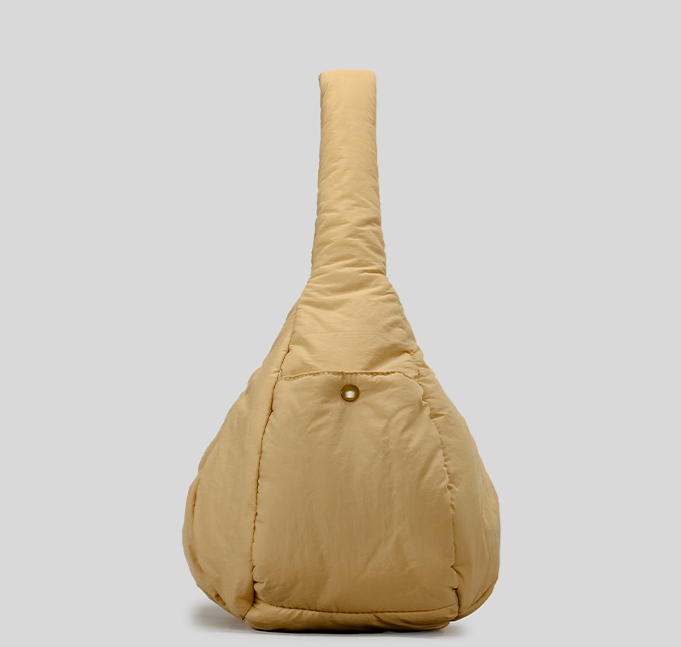 Borsa da donna semplice e leggera a tracolla a mezzaluna in tessuto di nylon imbottito con nuvola, borsa a mano plissettata di grande capacità_voghion.com