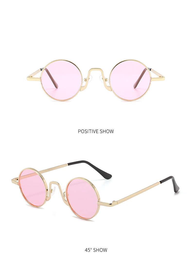 Unisex Prince Mirror Steampunk Retro Kleine runde Sonnenbrille Kleine Sonnenbrille mit kleinem Rahmen_voghion.com