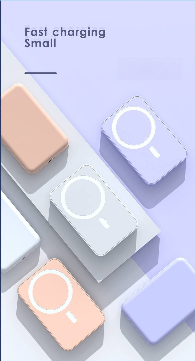 Banco de energía inalámbrico magnético de 10 000 mAh, ultrafino y portátil, con impresión de logotipo personalizado._voghion.com