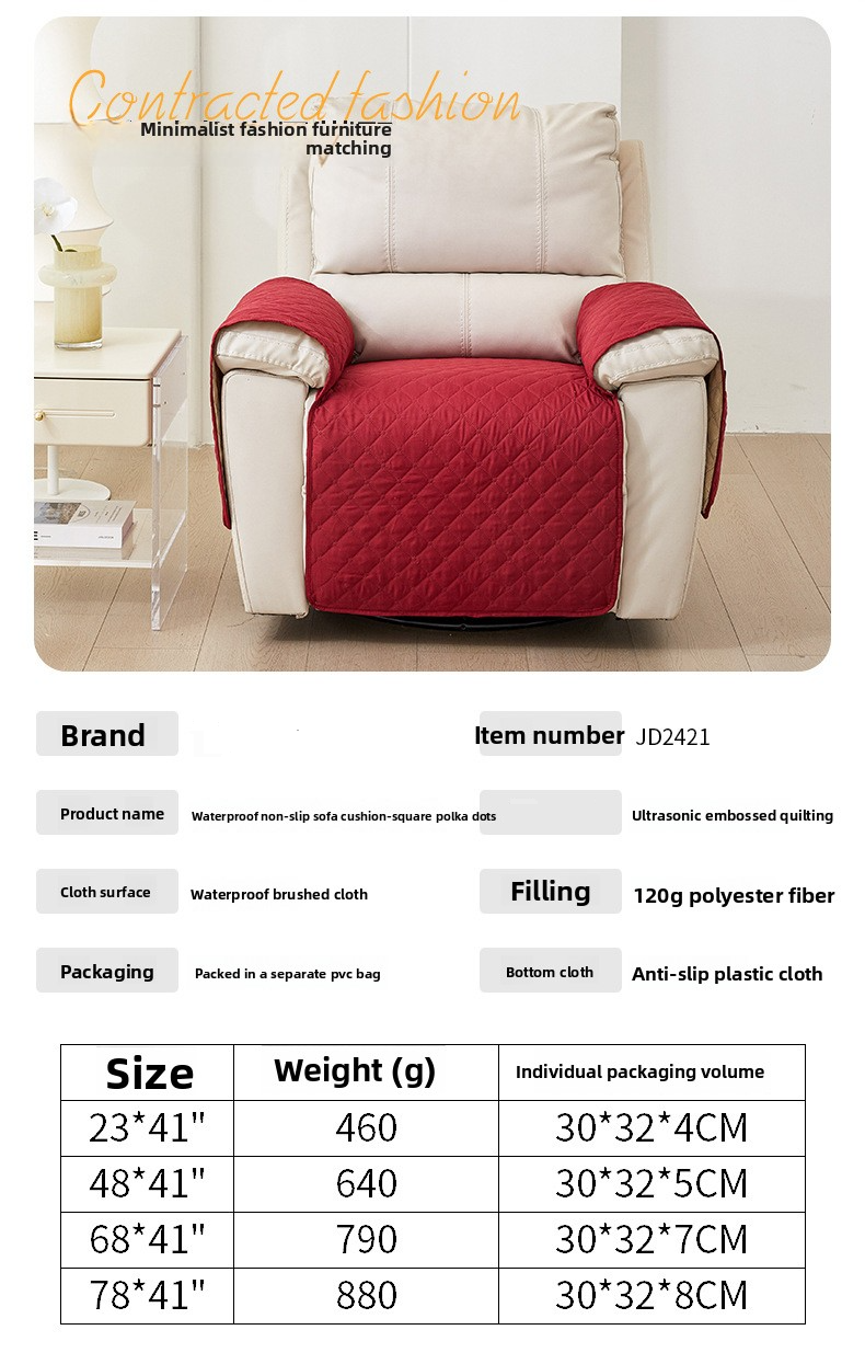 Copridivano reclinabile con tasche portaoggetti - Protezione trapuntata a ultrasuoni impermeabile e antiscivolo_voghion.com