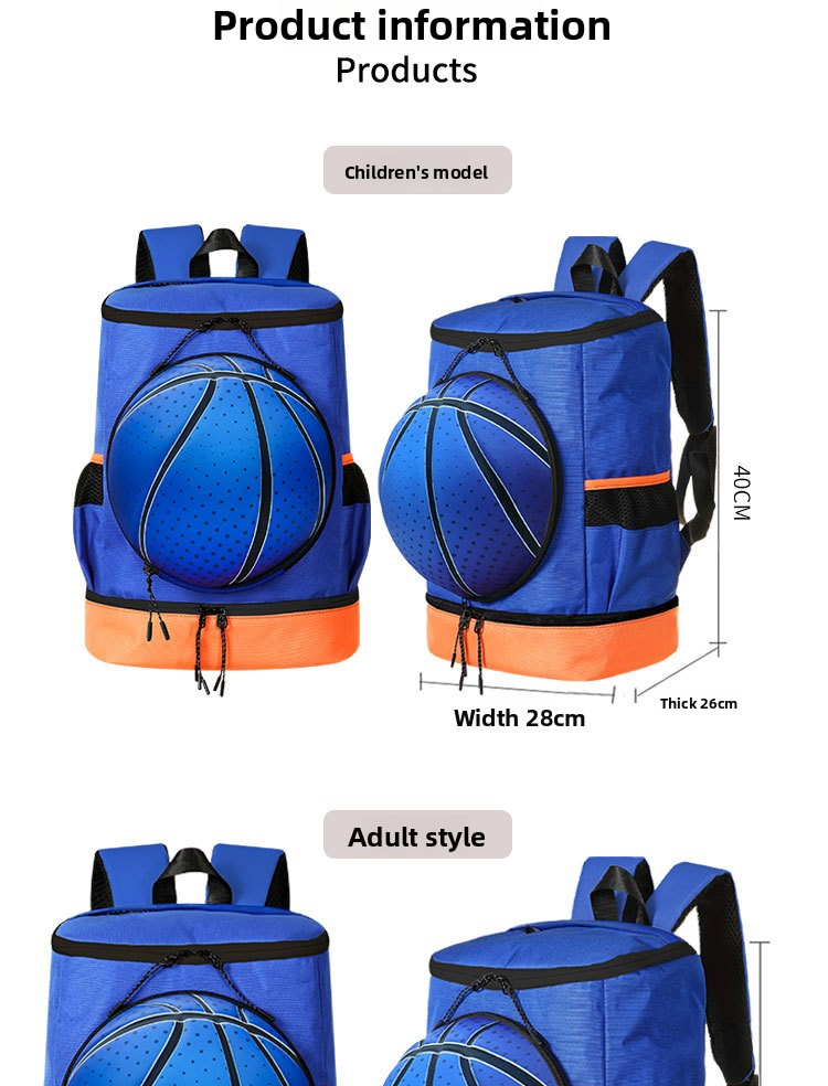 Kindersportrugzak voor basketbal en voetbal - Grote trainingstas met balcompartiment en meerdere zakken_voghion.com