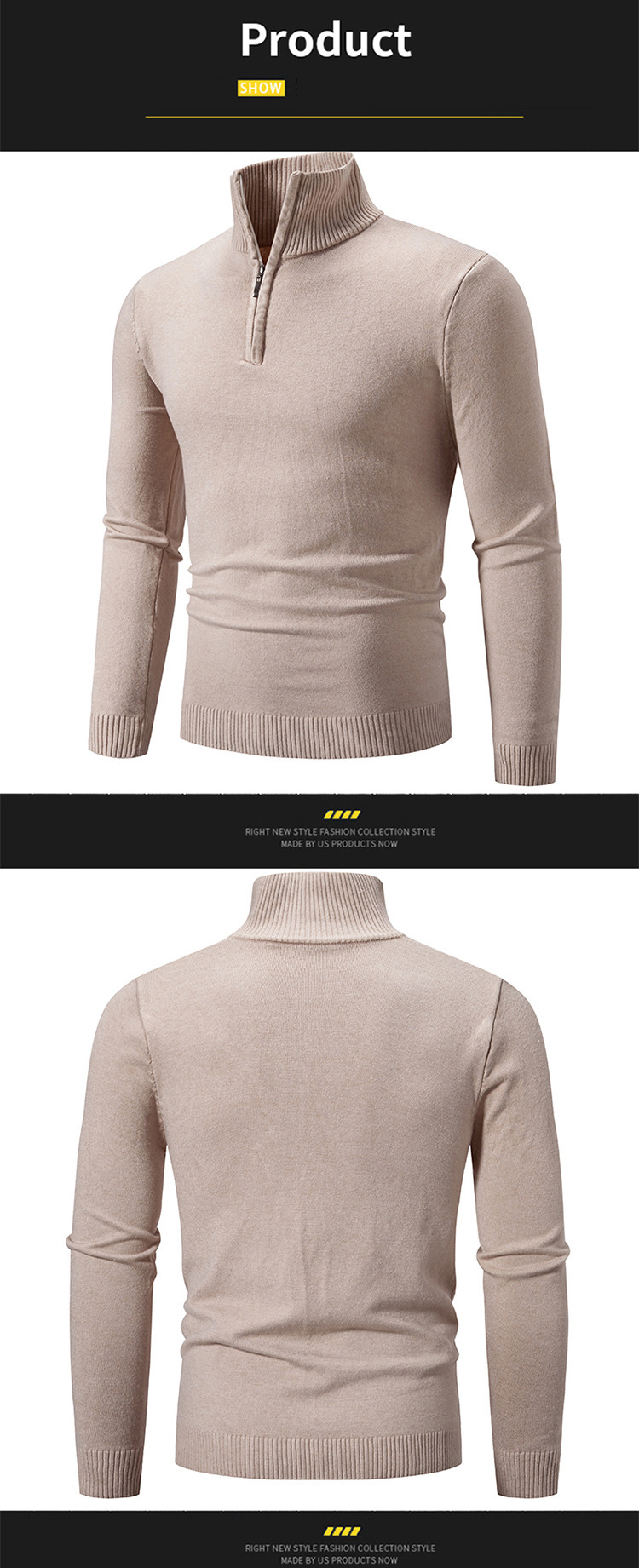 Halbrollkragenpullover für Herren – Weicher Strickpullover mit Zopfmusterdesign, maschinenwaschbar, 10 klassische Farben (M-3XL)_voghion.com