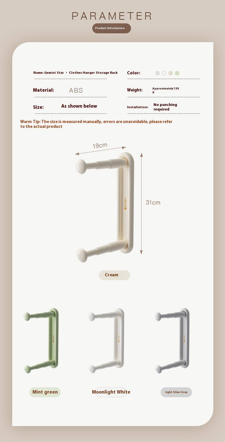 Expandable 2-Tier Wall-Mounted Hanger Organizer – Space-Saving No-Drill Storage Rack For Closet, Bathroom & Laundry_voghion.com