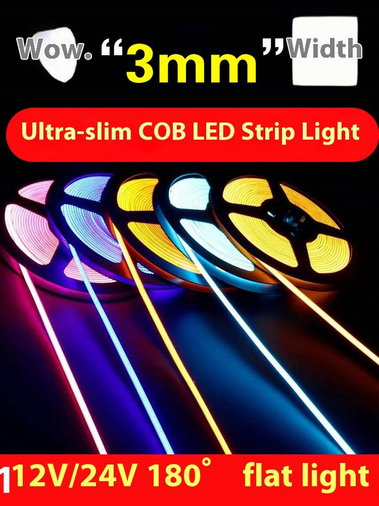 Ultradünner 1-mm-LED-COB-Lichtstreifen – 360°-Glüh-Linearbeleuchtung, flexibler 3-V-/5-V-/12-V-/24-V-Lichtbalken für Heim-, Gewerbe- und Heimwerkerprojekte_voghion.com