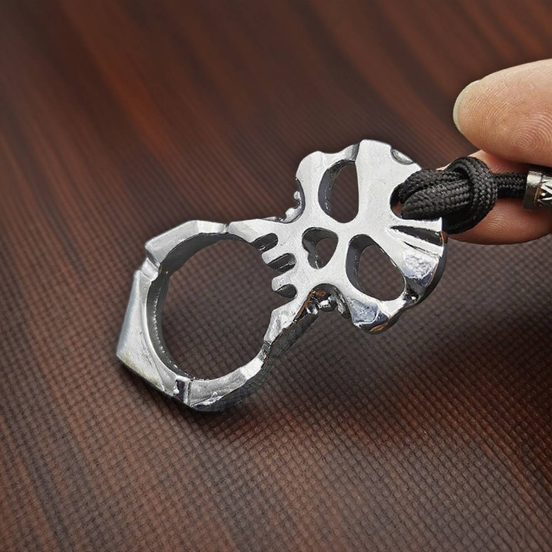 Einfinger-Schlagring mit einzigartigem Totenkopf-Spike-Design, 7,3 x 3,7 x 0,7 cm, geeignet für professionelle Kämpfe und Selbstverteidigung_voghion.com